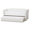Baxton Studio Camino White Faux Leather Upholstered Daybed with Guest Trundle Bed 131-7307